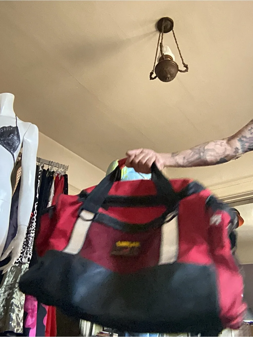 FUBU  L collection Red and Black Duffel